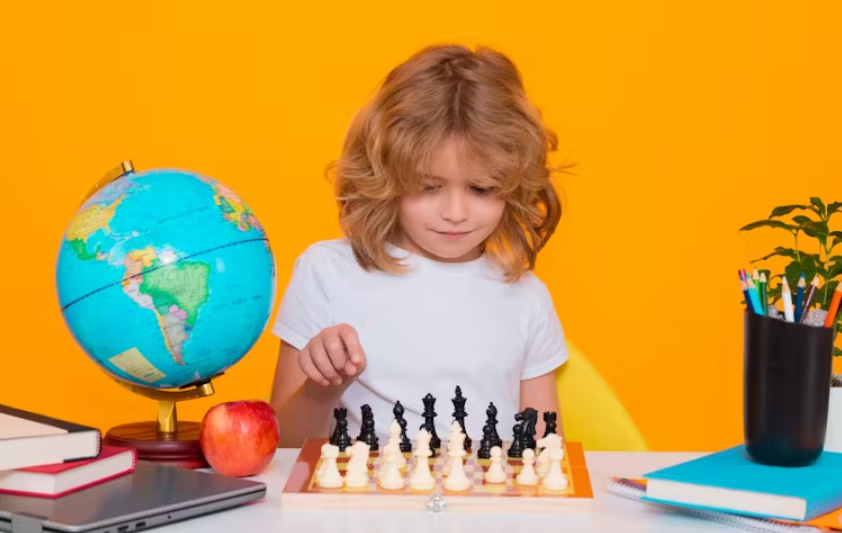 niña jugando ajedrez